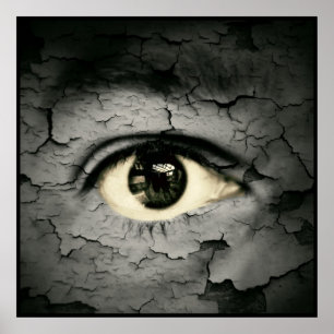 Poster Oeil humain entouré de peau Peeling