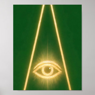 Poster Œil omniscient de l'art maçonnique du 3e degré
