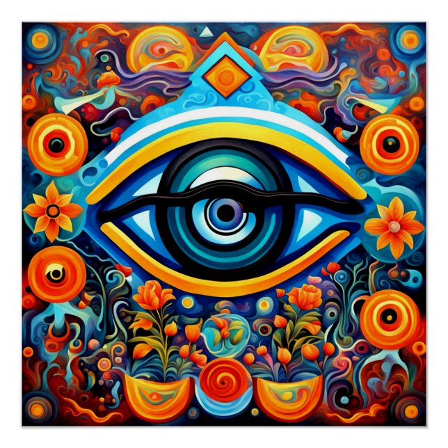 Poster Oeil psychédélique (Devant)
