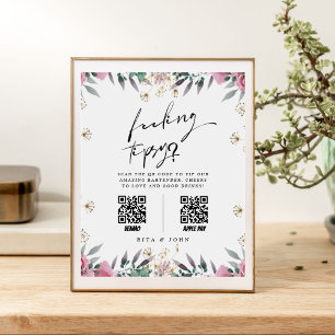 Poster Oeillets floraux Astuce votre barman Mariage Signe