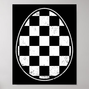 Poster Œuf de Pâques à damier Voiture de course Gamer Drô