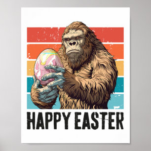 Poster Oeuf de Pâques Bigfoot Joyeux Jour de Pâques Lover