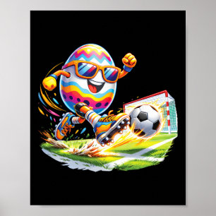 Poster Œuf de Pâques heureux Joueurs de football Amoureux