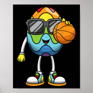 Poster Oeuf de Pâques Jouer Bysketbyll Sports Boys Hommes