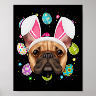 Poster Oeuf Lapin Oreille Chien à tête française Visage P