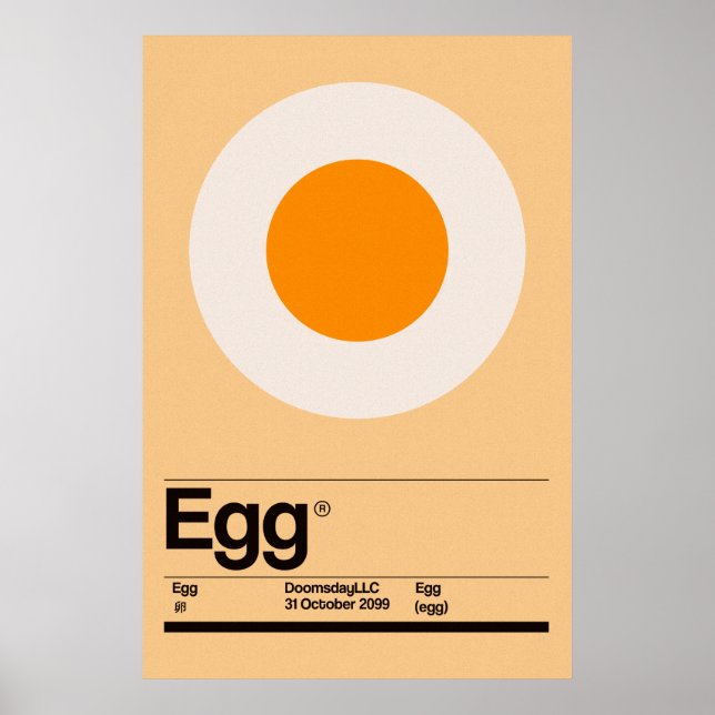 Poster Oeuf minimaliste (Devant)