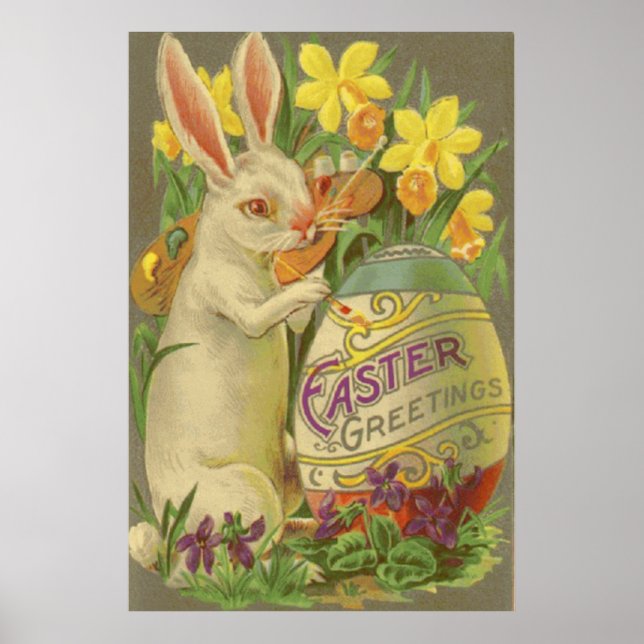 Poster Oeufs de lapin de Pâques Daffodil Crocus (Devant)