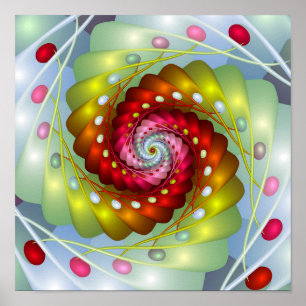 Poster Œufs de Pâques en spirale