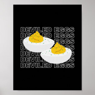 Poster Œufs Dévils Humour Rétro Dîner Amateur De Nourritu