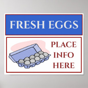 Poster OEufs frais, Business Sign, ajouter ou modifier du