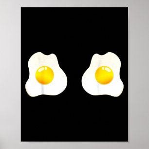 Poster Œufs Frits Cool Œuf Côté Soleil