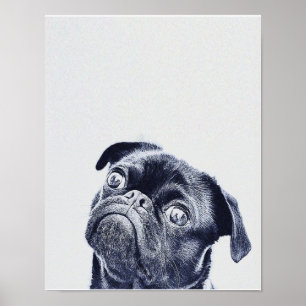 Poster Oeuvre artisanale de mignon Bulldog Cadeau de Bu