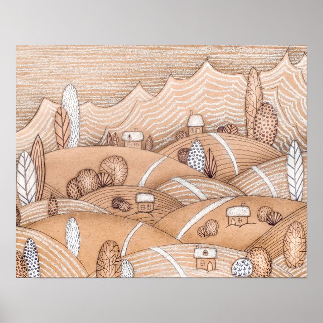 Poster Oeuvre artisanale du village de pain d'épices | Po (Devant)