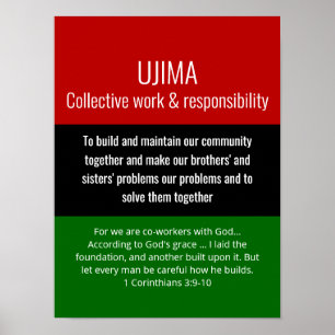 Poster OEuvre collective moderne UJIMA Christian Kwanzaa