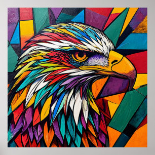 Poster OEuvre colorée d'aigle