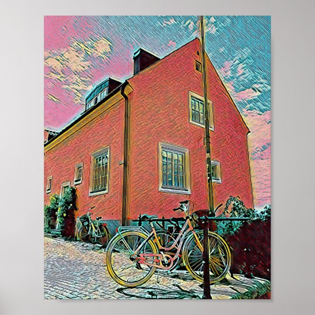 Poster OEuvre cyclable rétro (Devant)