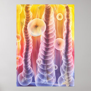 Poster Œuvre d'art abstraite de fantasy peinte à la main