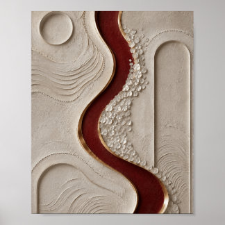 Poster Œuvre d'art abstraite texturée de luxe