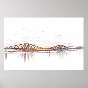 Poster Œuvre d'art atmosphérique Forth Bridge