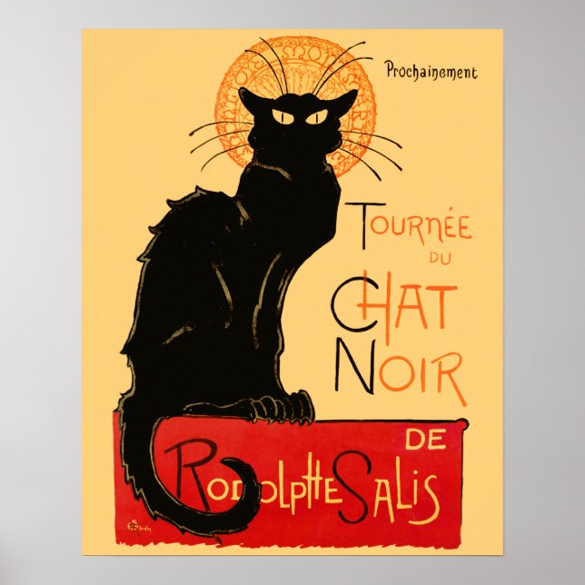 Poster Œuvre d'art classique de Steinlen Black Cat (Devant)