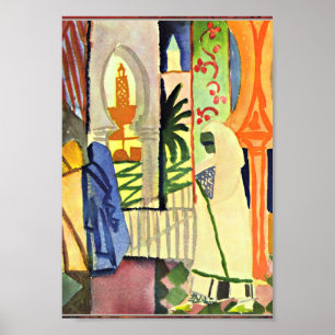 Poster Œuvre d'art d'August Macke, Dans la salle du templ