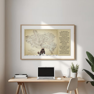 Poster Œuvre d'art de carte vintage de l'expédition Mallo