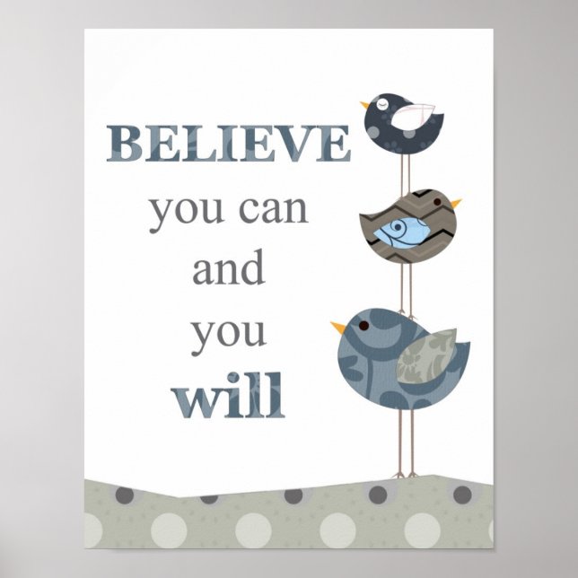 Poster Œuvre d'art de citation pour nurserie et chambres  (Devant)