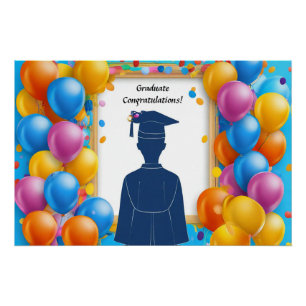 Poster Œuvre d'art de fin d'études avec ballons