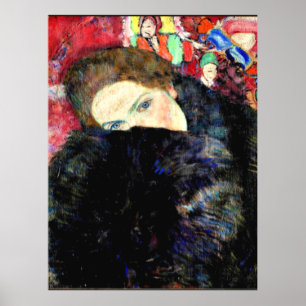 Poster Œuvre d'art de Gustav Klimt, Dame au manchon