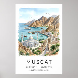 Poster Œuvre d'art de la capitale d'Oman - Vue tranquille