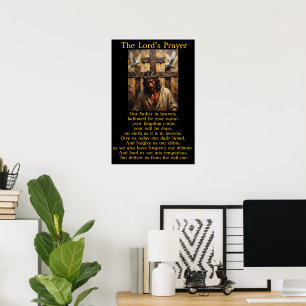 Poster Œuvre d'art de la Prière du Seigneur Crucifixion G