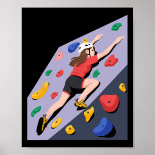 Poster Œuvre d'art de mur d'escalade de roche en intérieu
