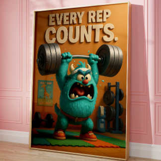 Poster Œuvre d'art de salle de sport amusante | Art de mo