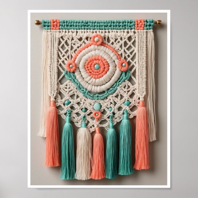 Poster OEuvre d'art d'inspiration macrame Boho-chic Poste (Devant)