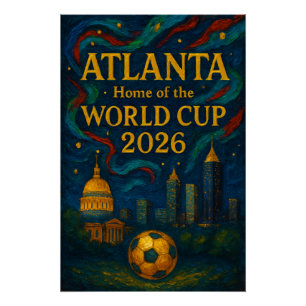 Poster Œuvre d'art élégante de football d'Atlanta 2026