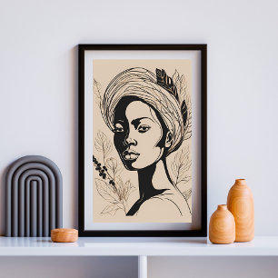 Poster Œuvre d'art minimaliste africaine éthérée