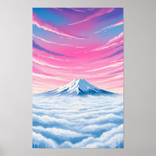 Poster Œuvre d'art murale. Au-dessus des nuages (Devant)