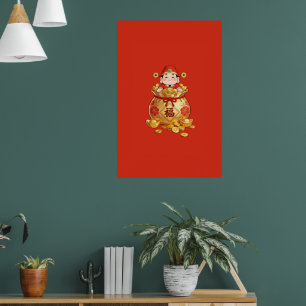 Poster Œuvre d'art murale Caishen Wealth