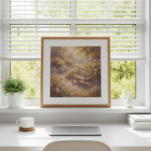 Poster Œuvre d'art murale de banc de jardin