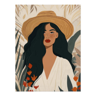Poster Œuvre d'art murale de femme boho