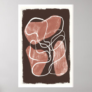 Poster Œuvre d'art murale de forme organique, Abstrait de