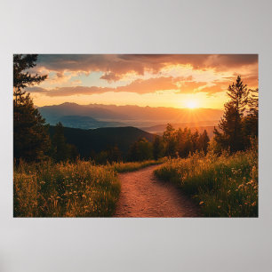 Poster Œuvre d'art murale de montagne du Colorado pour sa