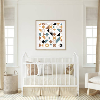 Poster Œuvre d'art murale de nursery géométrique Bauhaus