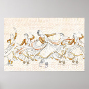 Poster Œuvre d'art murale de scène de danse classique ind