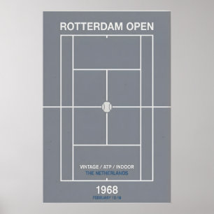 Poster Œuvre d'art murale de tennis vintage de l'Open de