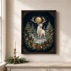 Poster Œuvre d'art murale de White Stag Yule pour le sols