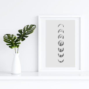 Poster Œuvre d'art murale des phases lunaires