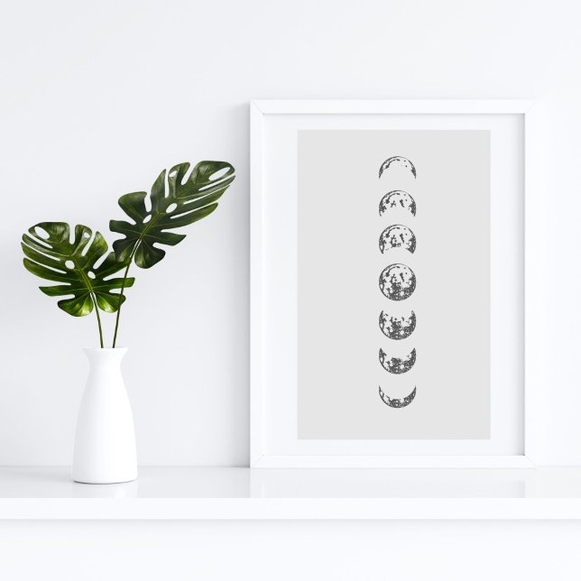Poster Œuvre d'art murale des phases lunaires (Créateur téléchargé)