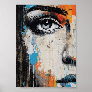 Poster Œuvre d'art murale d'œil urbain