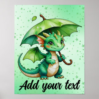 Poster Œuvre d'art murale Dragon Pastel 11x14